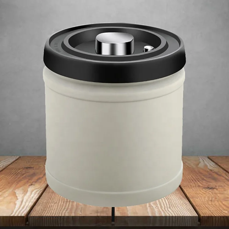 الخصومات للبيع! مكنسة من الفولاذ المقاوم للصدأ هش الفول الشاي الجاف البضائع الجوز التوابل حاويات تخزين القهوة مع صمام التفريغ #3