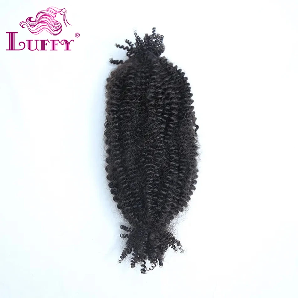 Human Hair Afro Kinky Curly Spring Twist Hair Extensions Double Drawn No Weft Human Braiding Hair Bulk For Twist Braids