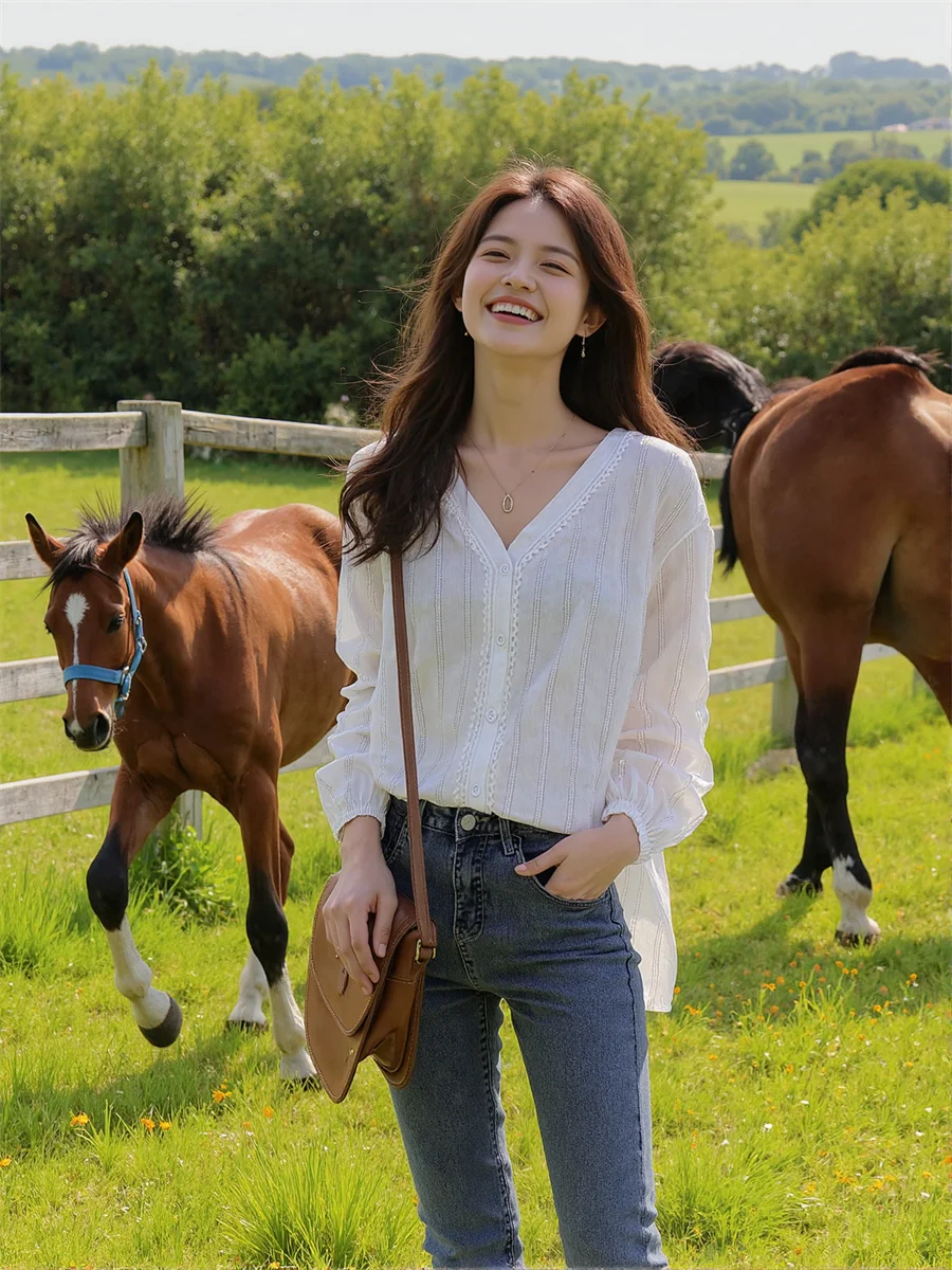 Long Lantern Sleeve Women Elegant Shirts Pearls Beading Slash Neck Off-Shoulder Sexy Design Fashion Chic Casual Lady Blouses