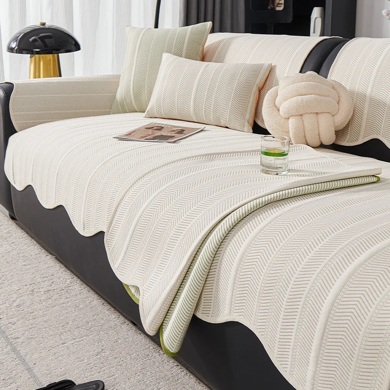 Ice silk simple irregular cold bean sofa cushion summer one-piece mat cushion