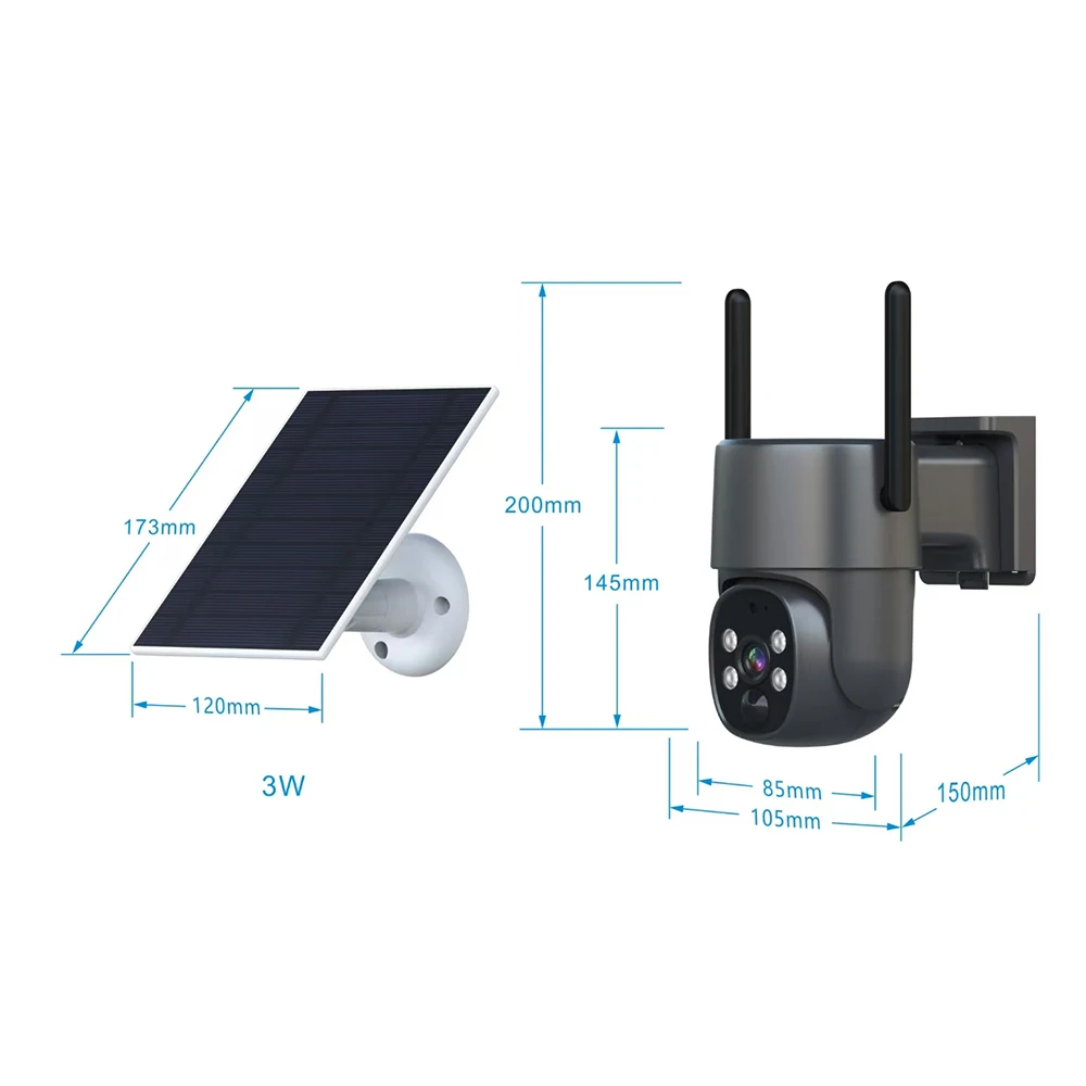 جديد وصول كاميرا تعمل بالطاقة الشمسية لاسلكية للرؤية الليلية بطاقة الذاكرة تخزين التطبيق التحكم Ptz الأمن Ip كاميرا تعمل بالطاقة الشمسية في الهواء الطلق #3