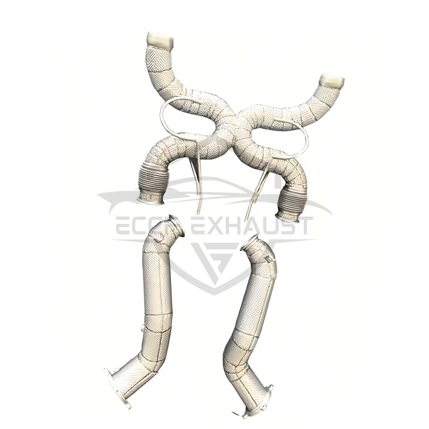 

Sports Stainless steel Downpipe With Heat Shield For McLaren 720S Aggressive Exhaust Sound High Flow Performance Upgrade