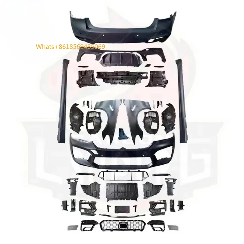 2021-2023 5 Series G30 G38 LCI Wide Body Kit M5 F90 Style Front Bumper Rear Diffuser Fenders Full Body Kit