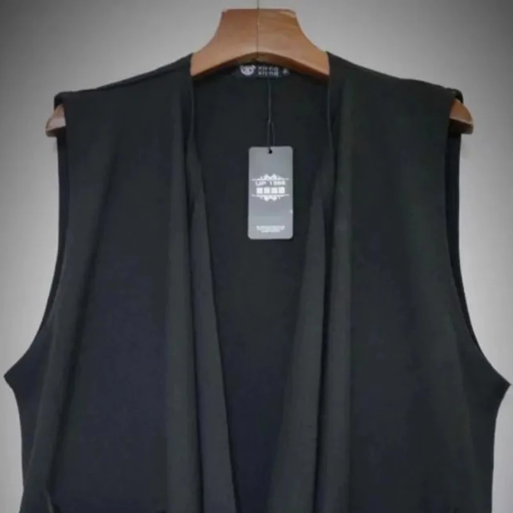 Y2k Cape Luar Gelap Unisex Fashion Musim Panas Streetwear Fashion Outdoor Klub Malam Remaja Selendang Polos Rompi Rompi Unisex 2025 Baru