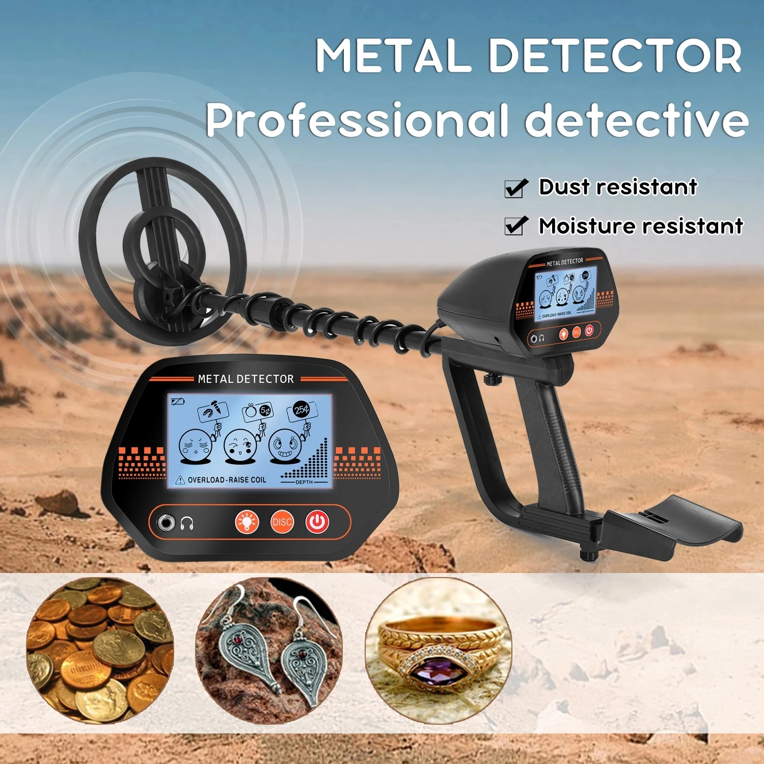 005 Cercatore professionale sotterraneo Rilevatore d'oro Cacciatore di tesori Rilevamento Pinpointer Metal Detector impermeabile