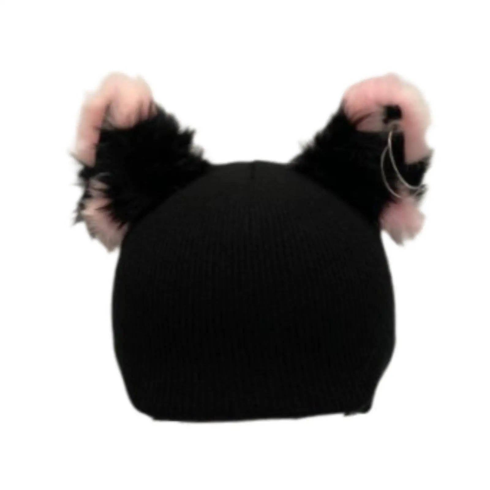 Breathable Knitted Ski Helmet Cover Animal Ear Cute Winter Hat Universal Headgear for Snowboard Skateboard Protection