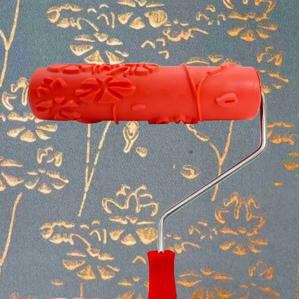 Rubber Roller Embossing Tool For Wood Grain Wall Painting Decorative Texture Applicator DIY Home Improvement Craft