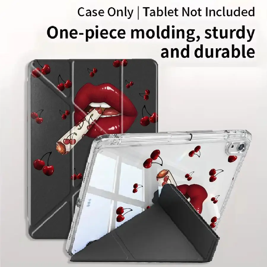 Creative Lips Cherry Tablet Case For iPad Air 4 5 M3 M2 M4 11inch Mini 6 7 Pro 11th 10th 9th 8th 7th 12.9inch Pro 2025 Holder