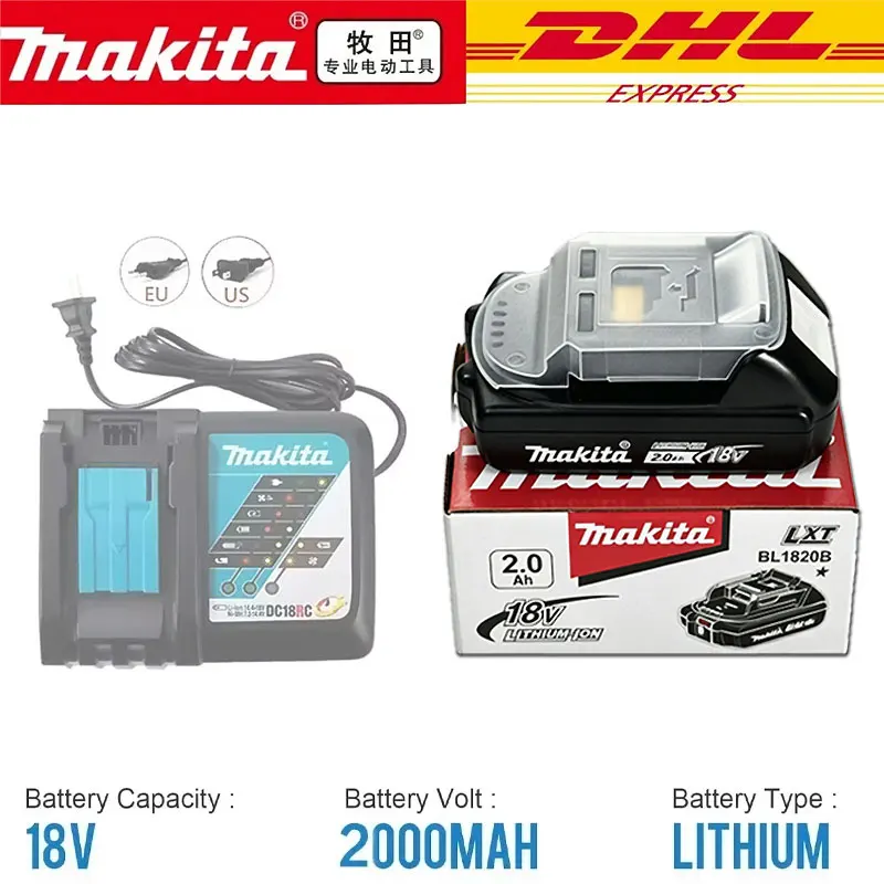 

Оригинальный аккумулятор Makita 18В 2Ач, подходит для всех 18В электроинструментов Makita, BL1850B BL1850 BL1840 BL1860 BL1890 BL1830.