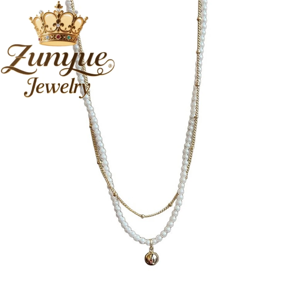 Fold Wear Pearl Necklace Senior Sense Collarbone Chain Light Luxury Assorted Beaded Necklace Fashion Fine Jewelry Charms Elegant