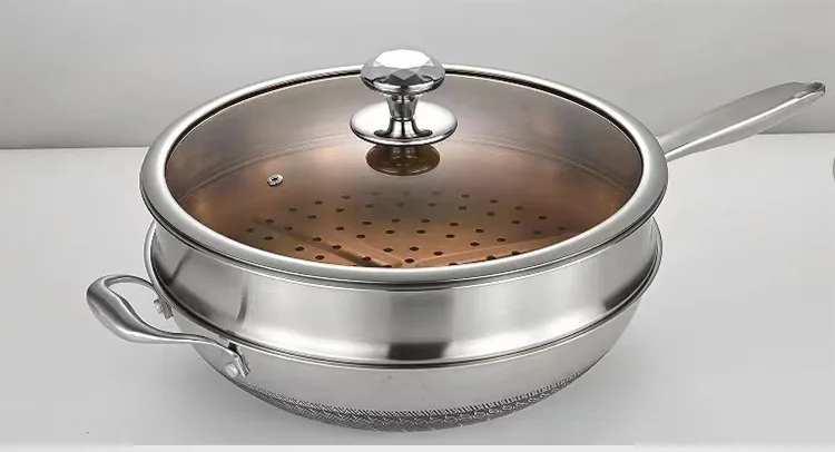 Classically Elegant 304 Stainless Steel Cookware Set 3ply Kitchen Essentials Elegant Gift Box Including Soup Pot Fry Pan
