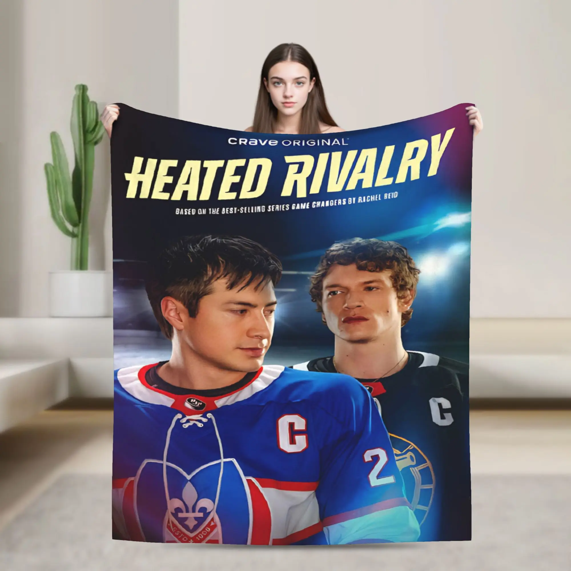 

Heated Rivalry Blankets Hockey Game Flannel Throw Blanket Home Couch Printed Soft Warm Bedsprea,