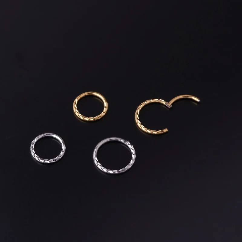 16G 8/10mm Nose Rings Silver/Gold Hypoallergenic Stainless Steel Cartilage Rook Hoop Earrings Piercing Jewelry for Women Men view 3