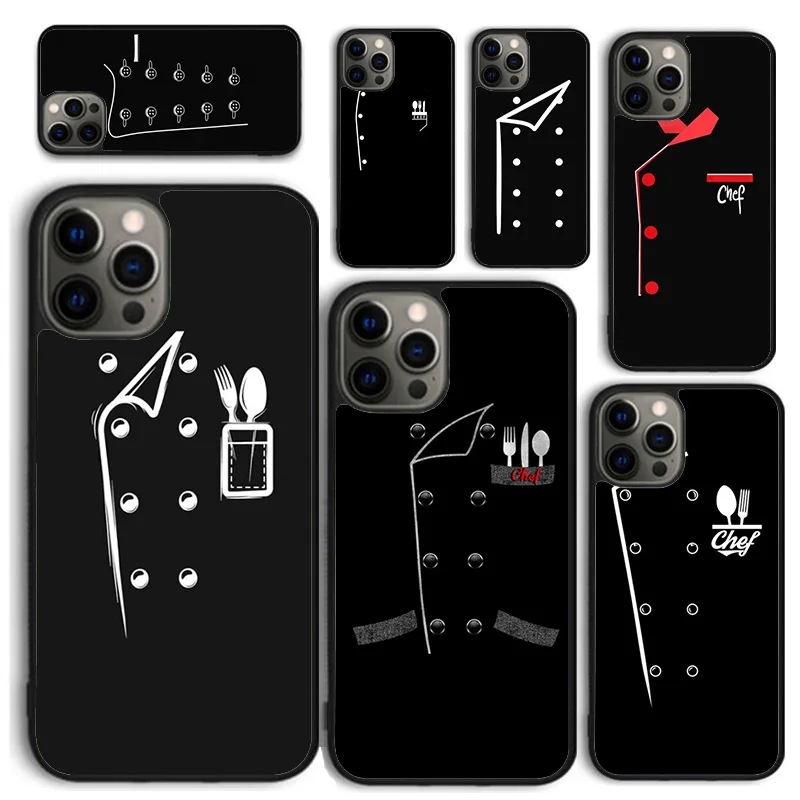 Chef's Uniform Jacket Chef Dad Phone Case for iPhone 16 15 14 12 13 mini PLUS X XS XR 11 PRO MAX Back Cover Fundas