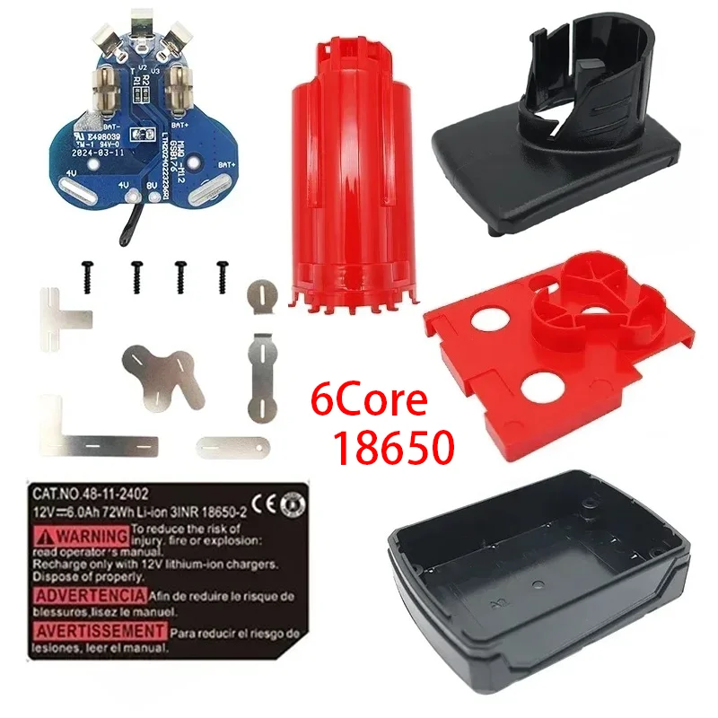 Obudowa plastikowa PCB do akumulatora litowo-jonowego 18650 M12 12V 10.8V 6-rdzeniowego, płyta drukowana, obudowa do akumulatora litowo-jonowego Milwaukee 12V — zdjęcie produktu 2