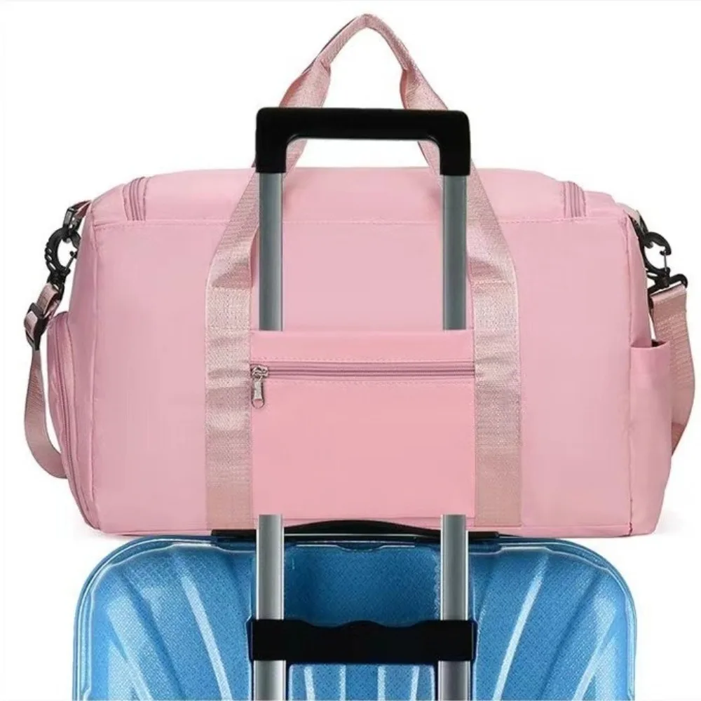 

Zipper Oxford Travel Luggage Bag Sturdy Foldable Nylon Duffle Bag Multi Layered Solid Color Large Capacity Handbag Sports