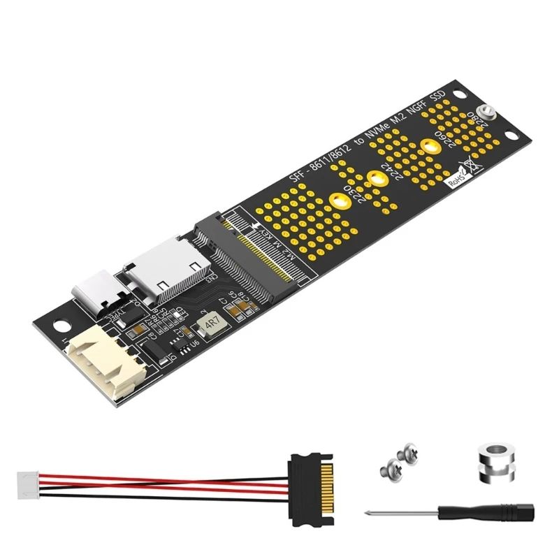 

CPDD M.2 NVMe InterfacesTo SFF 8611 Connection Adapter Card, Streamlined Fast Data Transfer For PC Computer Expansion