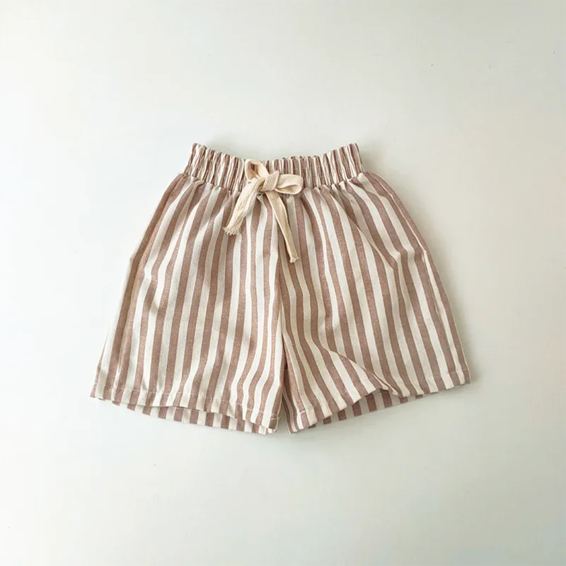 Gestreifte Jungenhose aus Retro-Hanf-Baumwolle mit lässigem und hochwertigem Design, elastische Taille, Mädchenkleidung, Kinderhose – Detail 16