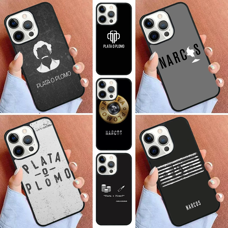 Pablo Escobar Narcos Plata O Plomo Phone Case For iPhone 16 15 14 Pro 11 13 12 Mini Max SE 2020 6S 7 8 Plus Cover Capa