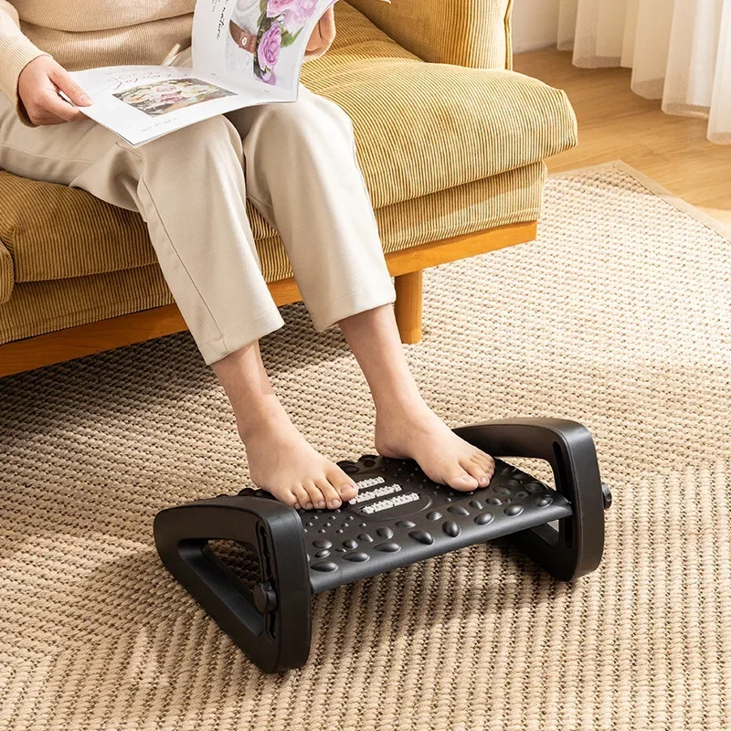 Adjustable Footrest with Rolling Massager: Relieve Fatigue and Improve Blood Circulation for Office Workers