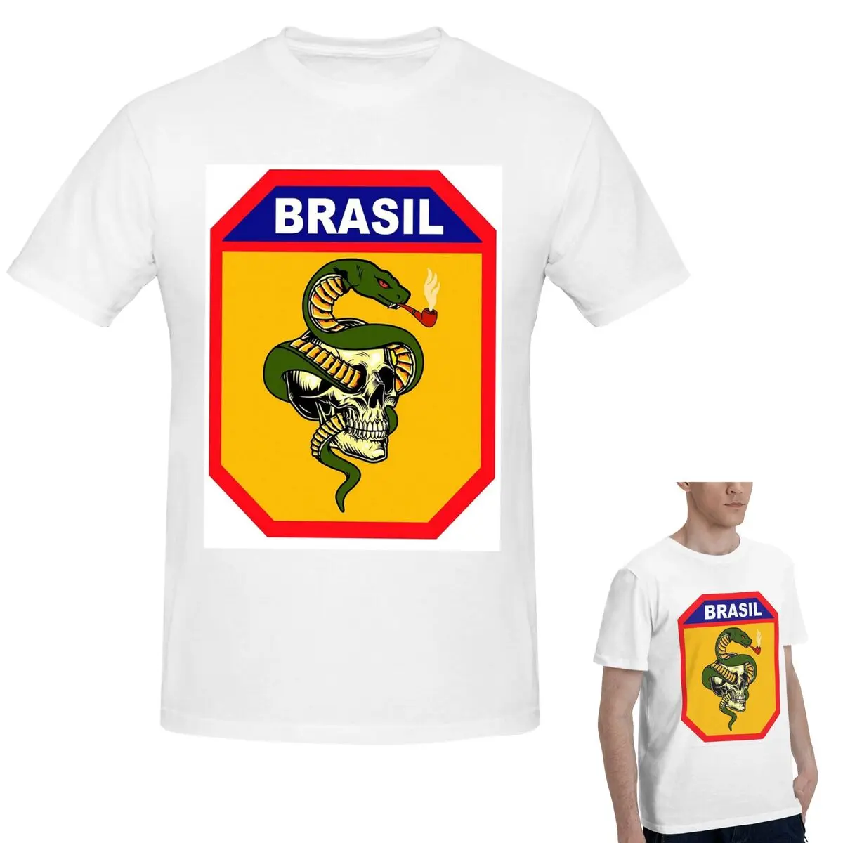 

100% хлопок, футболка с бразильской экспедиционной силой, мужская забавная футболка большого размера, мужские рубашки с круглым вырезом