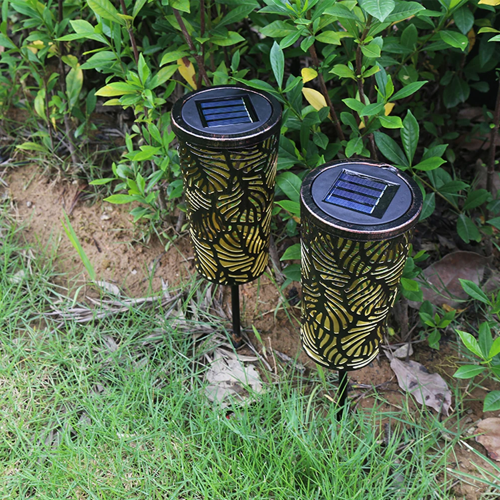

Solar Ground Plug Light Iron Art Powered Outdoor Garden Decorative Lamp High Quality Durable Energy Saving Ideal Patios Paths