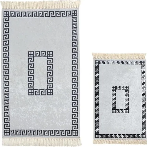 Land Of dowry Square Rectangle Bathroom Mat Set 2 Li Gray