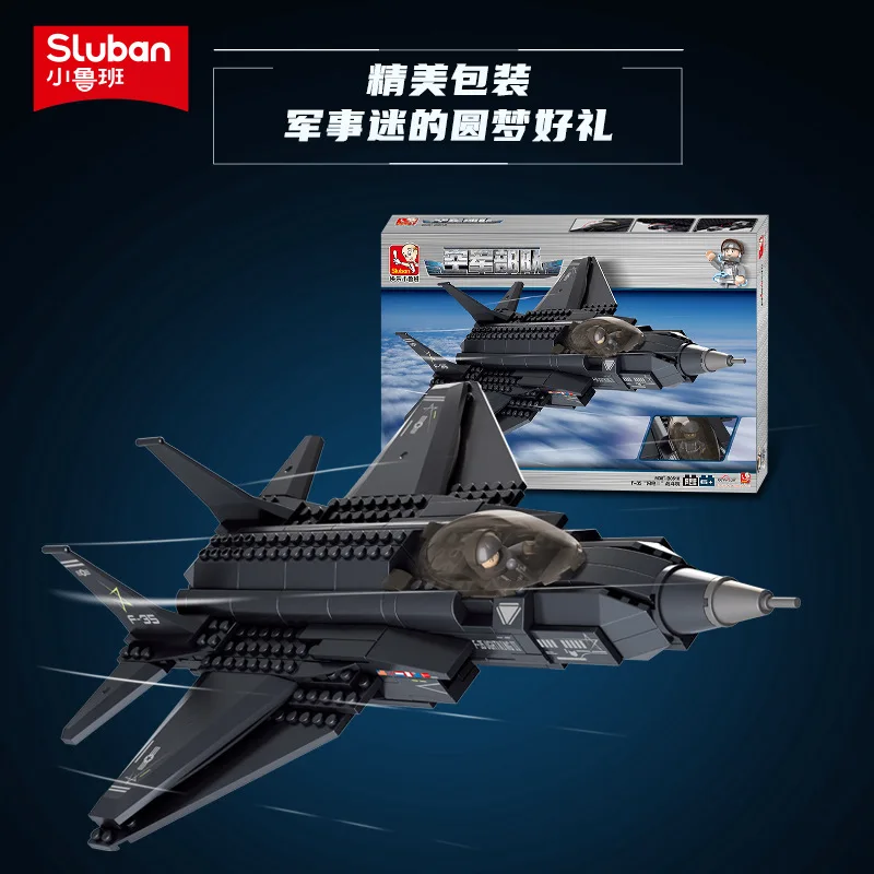 

521pcs Military Series Fighter Plane Assembly Building Blocks Model Children's Educational Toys For Christmas Gifts