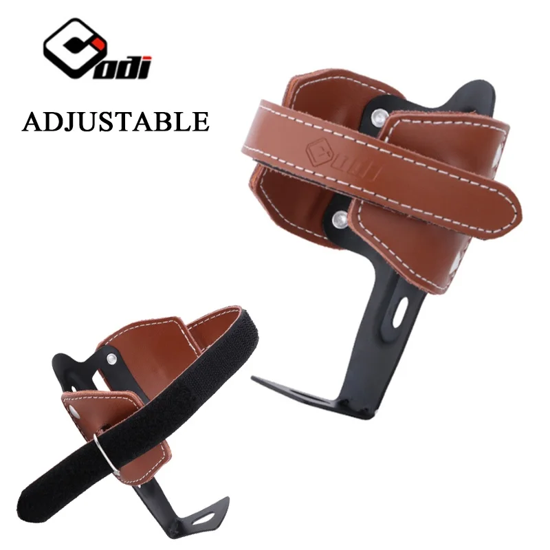 ODI Bicycle Water Bottle Holder Genuine Leather MTB Bottle Bracket Adjustable Mountain Road Bike Water Bottle Cage