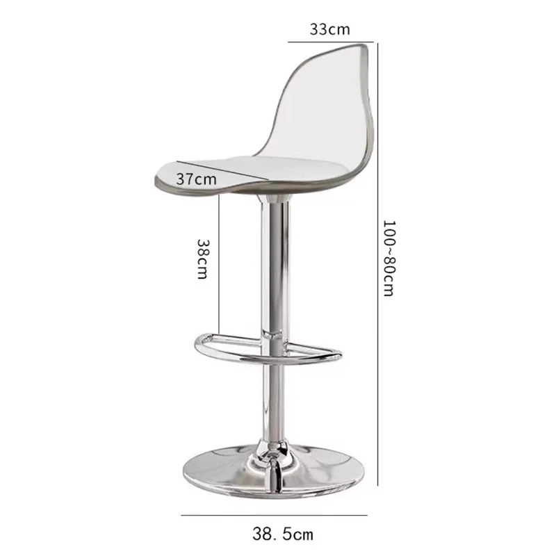 Yellow High Quality Bar Stool Nordic Style Stylish Back Metal Party Chairs Recreational Recreational Taburetes De Bar Furniture