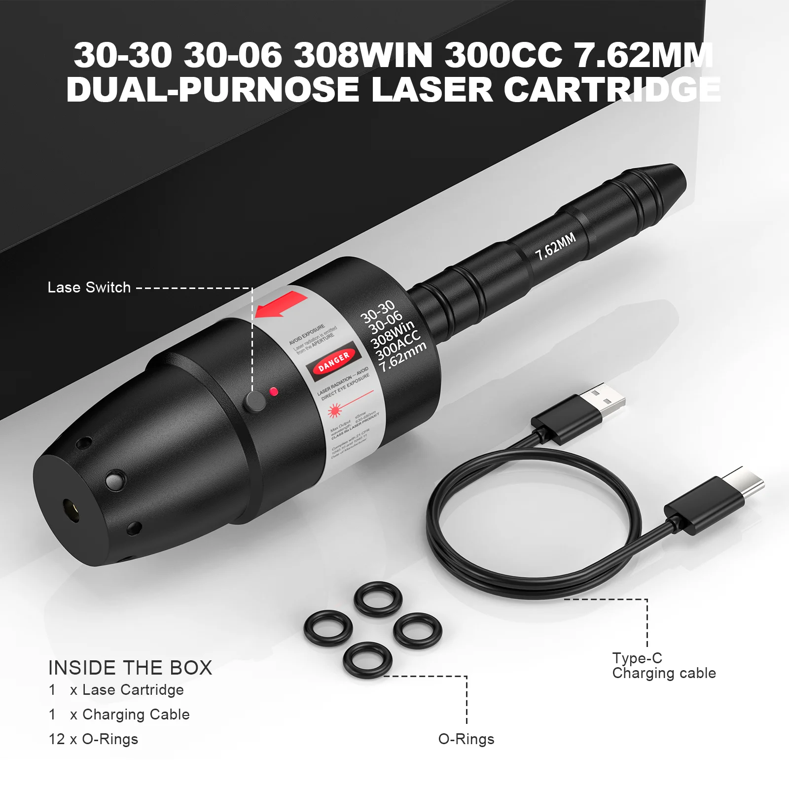 

300ACC-7.62MM Лазерный тренажер 2-в-1 с высокоточной статической калибровкой и функцией блокировки целей