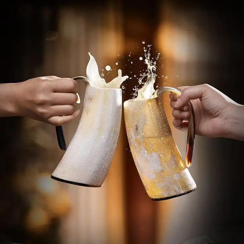 

Handmade natural conch shell craft beer mug