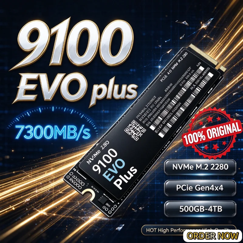 100% Original 9100 EVO Plus PCIe 4.0 M.2 2280 NVMe SSD 2TB 4TB Storage Drive Fast Loading for Gaming Desktop PC Notebook