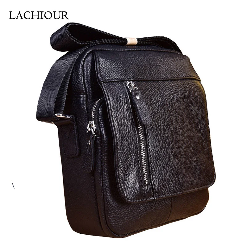 Small Shoudler Men Bag Male Genuine Leather Men's Messenger Black Real Handbag Man Crossbody Tote