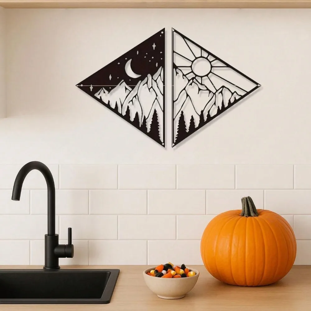 Modern Sun-Themed Metal Wall Art, Creative Metal Wall Hanging for Home Decoration - Ideal for Living Room,and Office Wall Decor