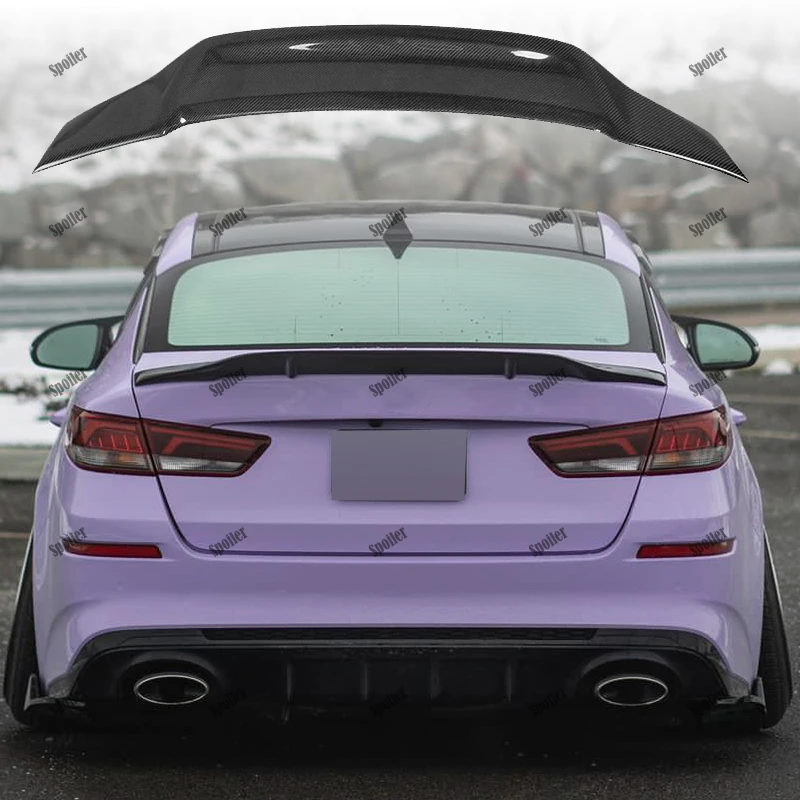

For Kia Optima K5 GT 2020 2021 2022 2023 K5 DL3 Spoiler Gloosy Black/ Carbon Fiber Look Rear Roof Trunk Lip Spoiler Wing