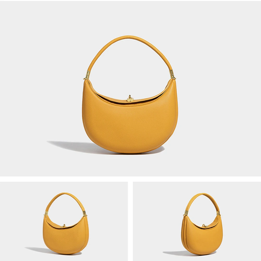 

Crescent Bag PU Leather Fashion Handbag with Hasp Closure Stylish Casual Clutch Purse Soft Half Moon Bag for Women