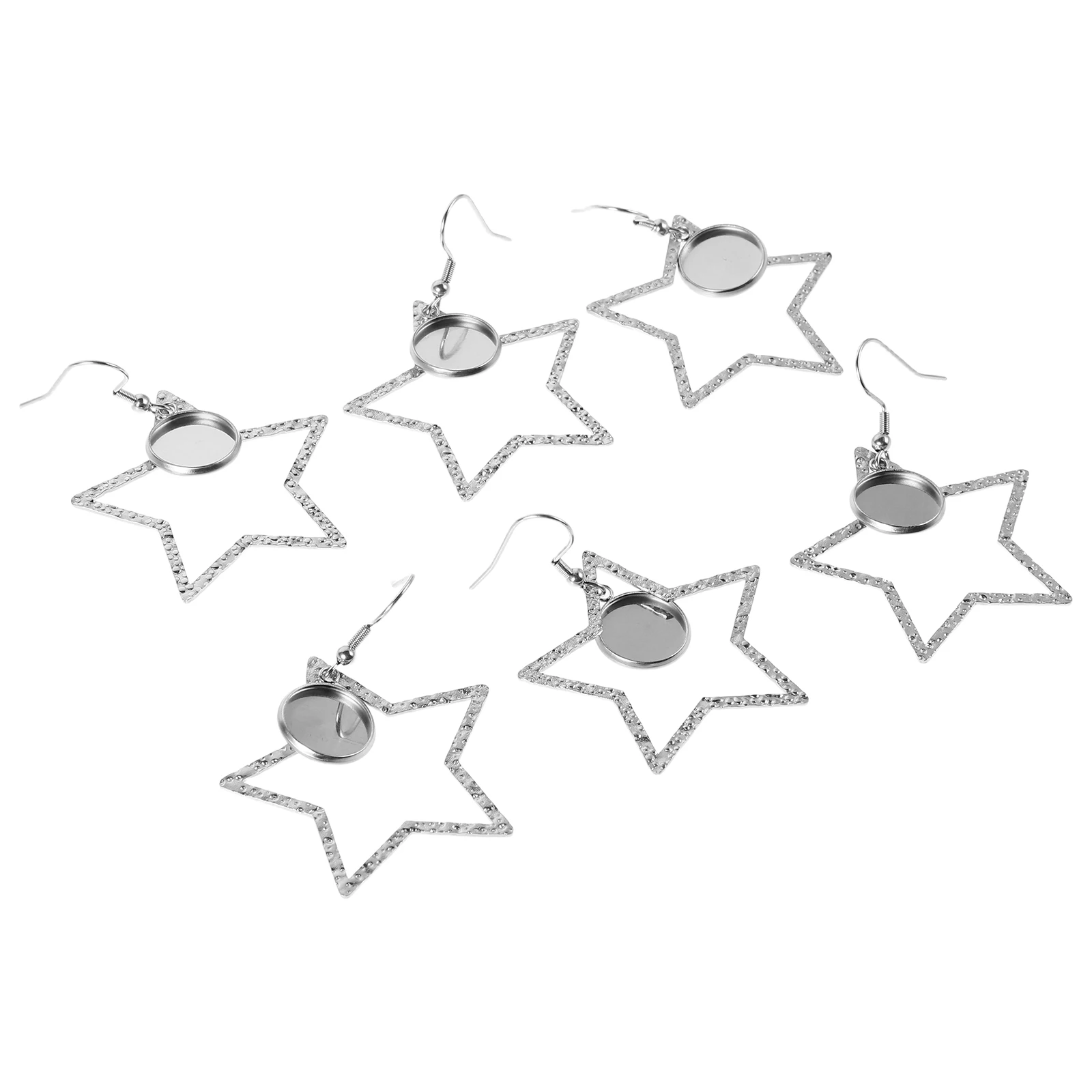 

6 Pcs Blank Star Earring Accessories Earrings Stainless Steel Charms for Jewellery Making