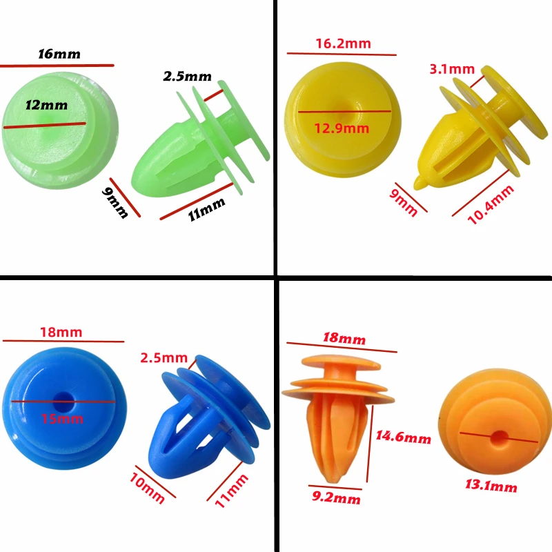 

20Pcs For 9mm 10mmHole Car Door Trim Panel Retainer Clip Auto Interior Trim Retainers Fasteners Clips