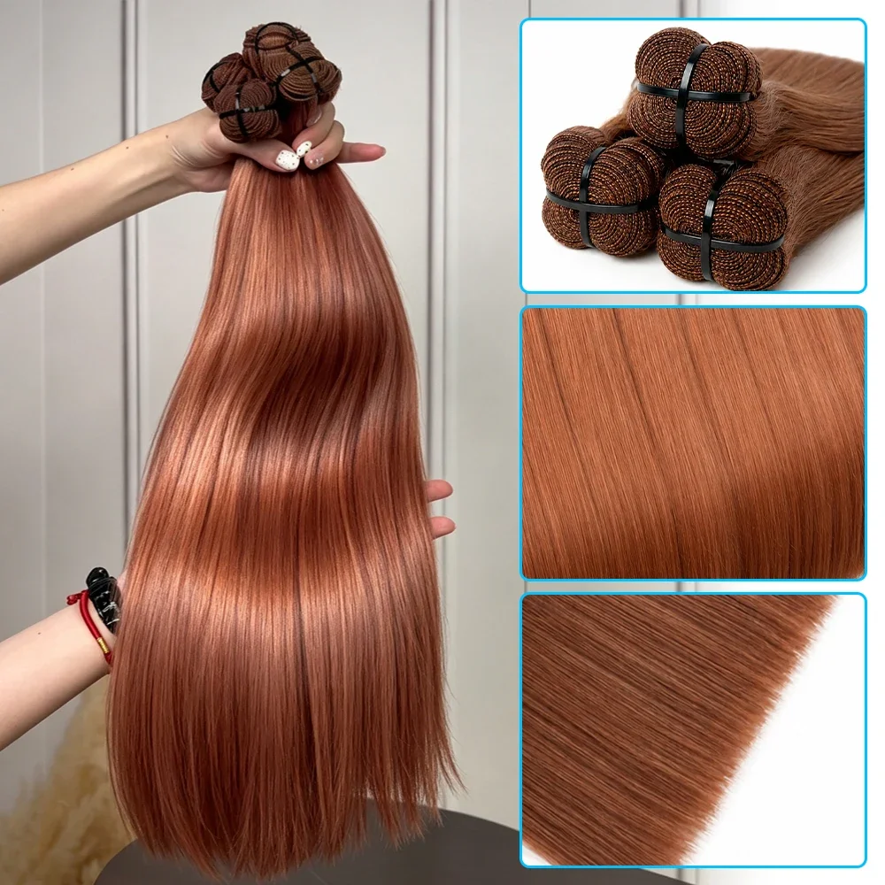2 3 4 Pcs 30# Auburn Brown Bone Straight Bundles 100% Human Hair Vietnamese 26 28 Inch Real Remy Weave Silky Raw Hair Colored Unprocessed Double Weft Thick Full Ends Premium Human Hair Bundles Extensions view 3