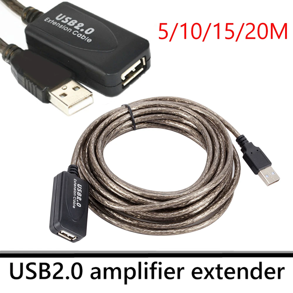 5/10/15/20m USB 2.0 Extension Cable High Speed Male To Female Active Repeater Wireless Network Card Extension Cord USB Adapter