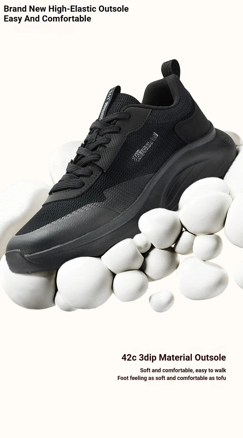 361 Degrees Herren-Freizeitschuhe, weiche Sohle, elastisch, bequem, atmungsaktiv, schwarze und weiße Mesh-Sneaker für Männer 672616702 – Detail 8