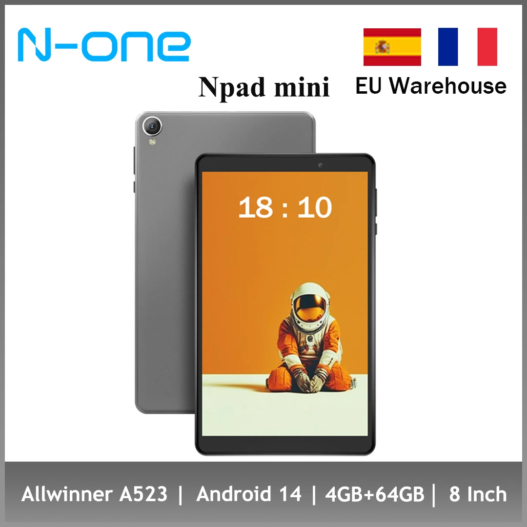 N-one Npad Mini Android 14 OS Tablet 8-inch 1280*800 IPS Screen 4GB+8GB Expansion RAM 64GB ROM WiFi 6 Bluetooth 5.2 Type-C  2025