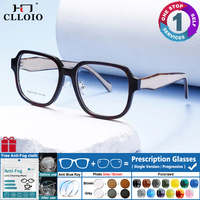 CLLOIO New Large Frame Fashion Acetate Prescription Myopia Reading Glasses Photochromic Anti Blue Light Eyeglasses G6258
