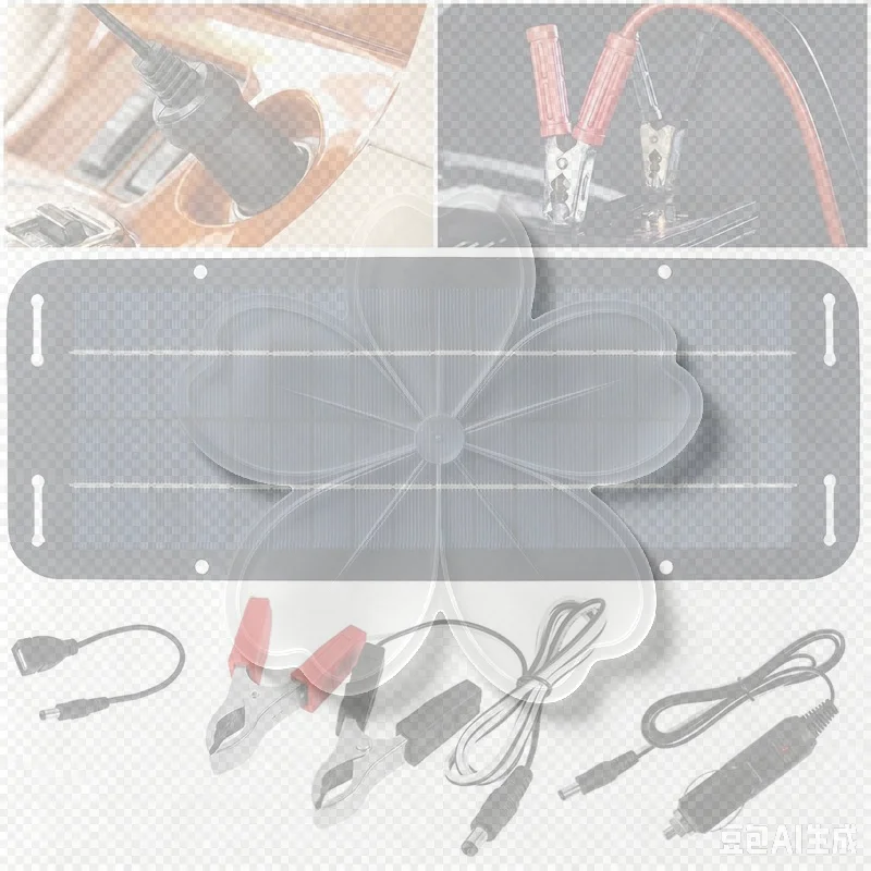 1 Set Battery Charger Kit 40W Solar Panel 6W 6V Trickle Charger With Double-Headed Clip And USB Female Cable Maintainer Boat Ca