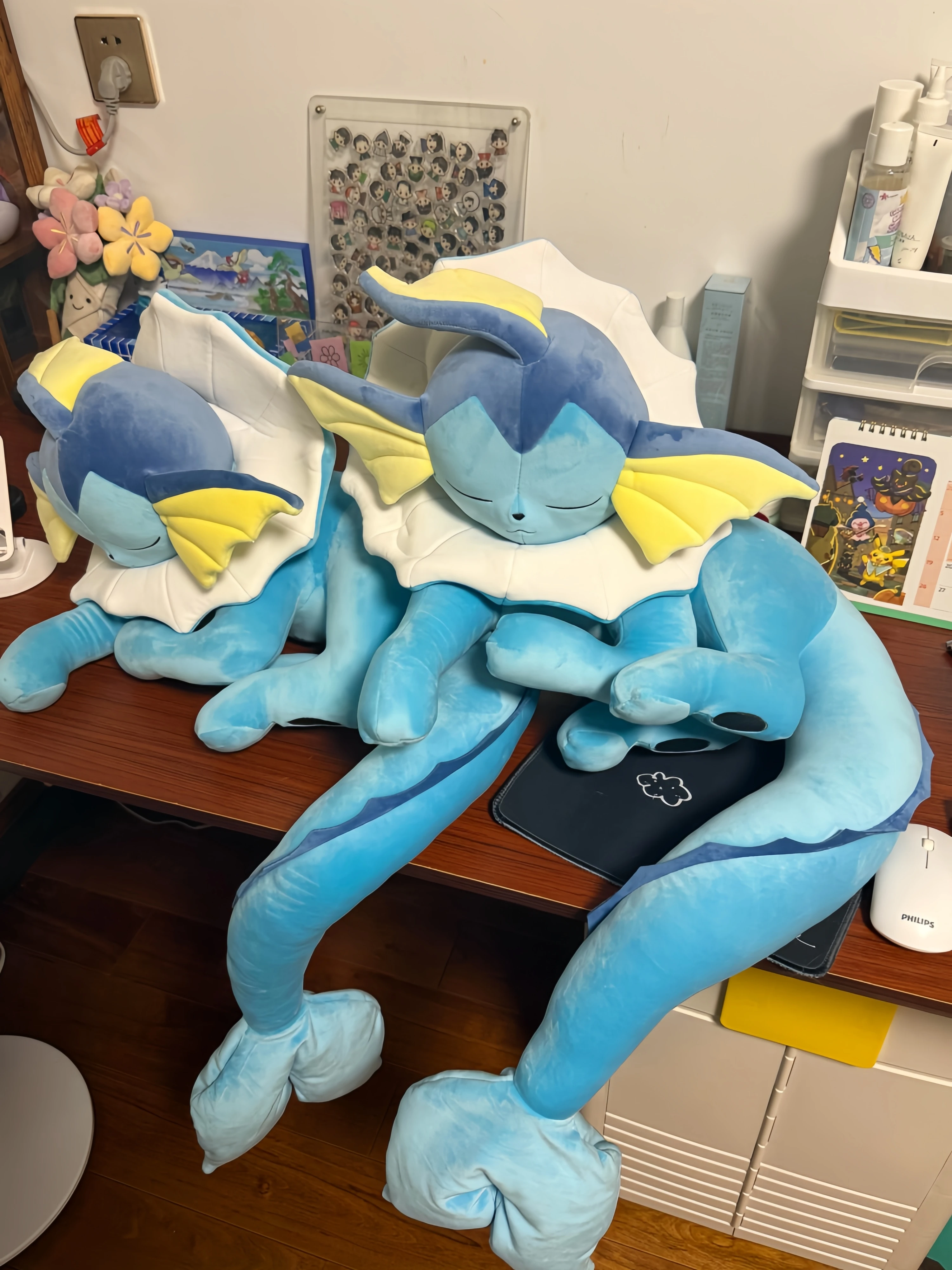 

Pokemon Collectible Soft Doll Plush Eevee Evoli Sleep Plush Vaporeon Pikachu Peluche Flareon Lying Sprigatito Stuffed Toys Gift