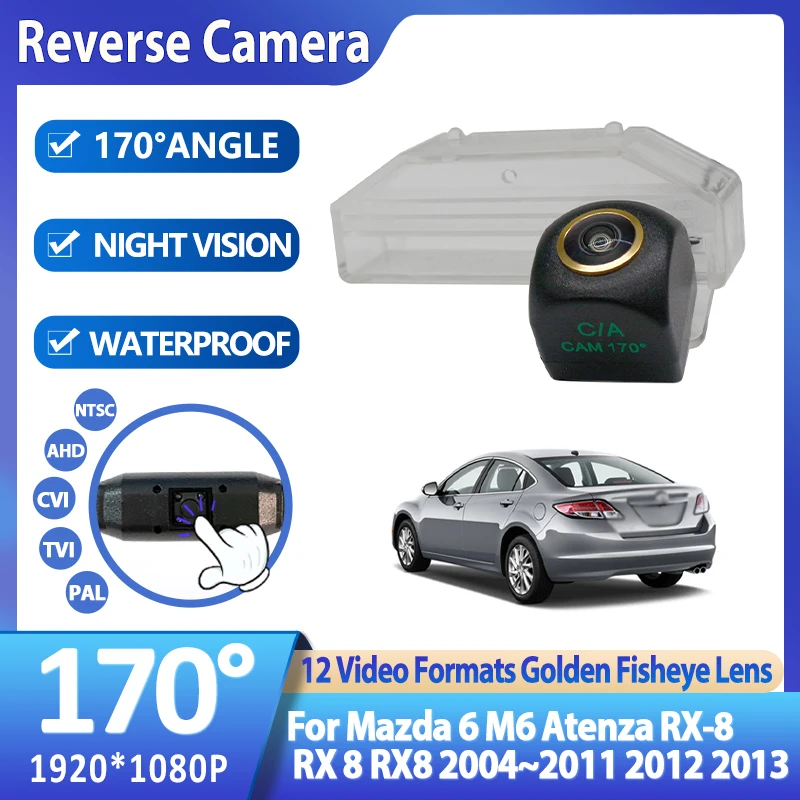 AHD 1920x1080P Car Camera For Mazda 6 M6 Atenza RX-8 RX 8 RX8 2004~2013 Car Rear View Backup Camera Bracket License Plate Light