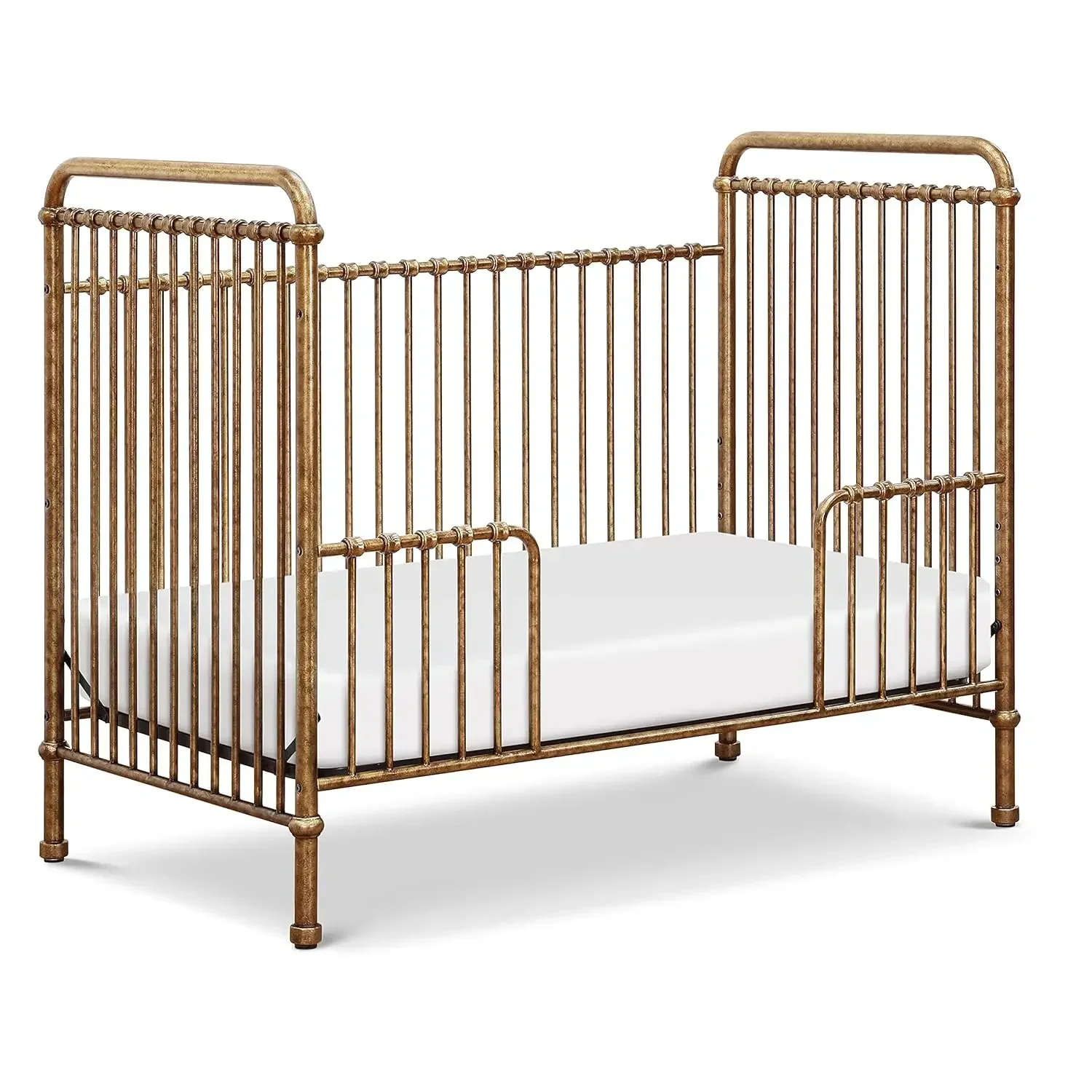 NAMESAKE Abigail 3-in-1 Convertible Metal Crib in Vintage Gold, Greenguard Gold Certified