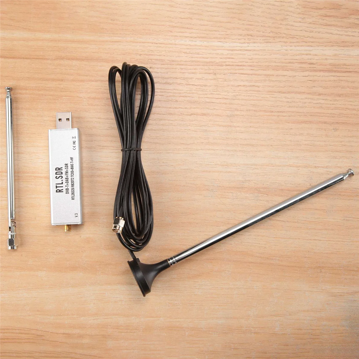 RTL-SDR R820T2 V3 RTL2832U тюнер + Телескопический антенный тюнер + основание антенны