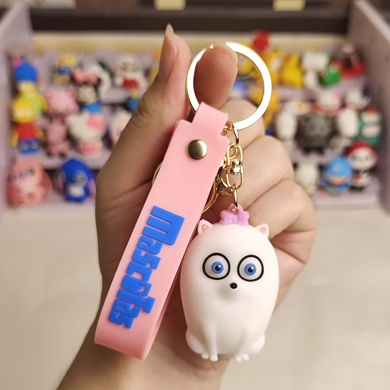 Llaveros de Anime, figuras de la vida secreta de las mascotas, llaveros de bola de nieve, colgante de muñeca de dibujos animados Kawaii, regalos de juguetes para niños, nuevo